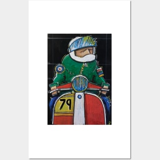 Retro Scooter, Classic Scooter, Scooterist, Scootering, Scooter Rider, Mod Art Posters and Art